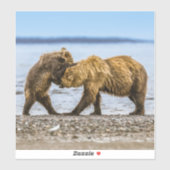 Sticker Ours brun côtier (Feuille)