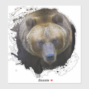 Sticker Ours Brun Grizzly Animal Vie Sauvage Forêt Jungle 