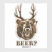 Sticker Ours, cerf ou bière (Feuille)