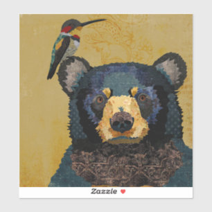 STICKER OURS & COLIBRI