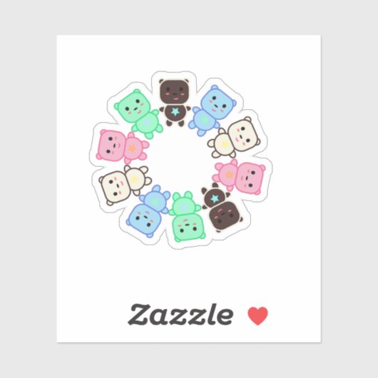 Sticker Ours colorés (Feuille)