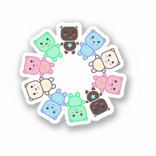 Sticker Ours colorés (Devant)