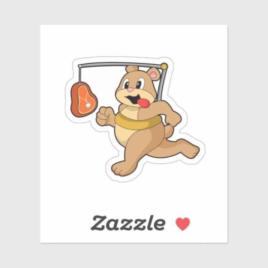 Sticker Ours comme coureur (Feuille)