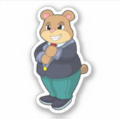 Sticker Ours comme marié avec costume (Devant)