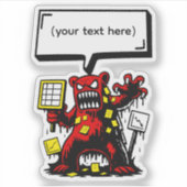 Sticker Ours de bureau en colère (Devant)