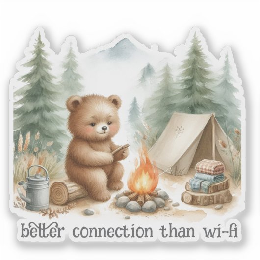 Sticker Ours de camping (Devant)