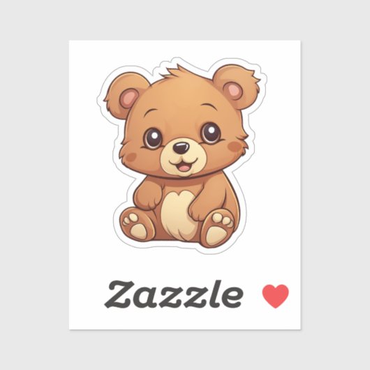 Sticker Ours de caricature (Feuille)