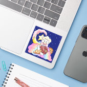 Sticker Ours de dessert sucré | (Ordinateur portable avec iPhone)