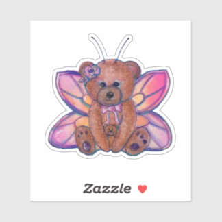 Sticker Ours de fée art mignon de Renee Lavoie