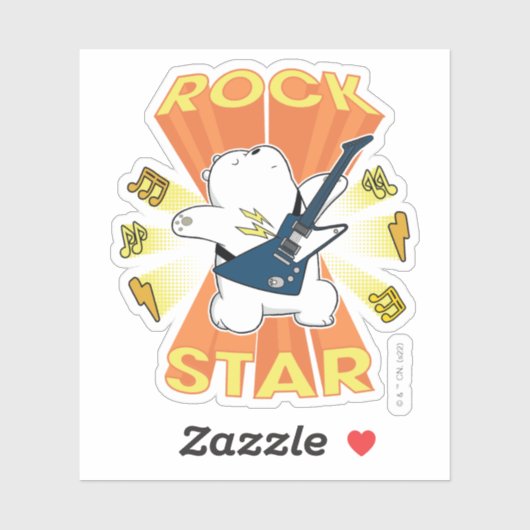 Sticker Ours de glace - Rock Star (Feuille)