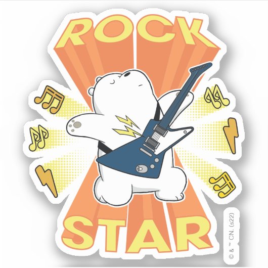 Sticker Ours de glace - Rock Star (Devant)