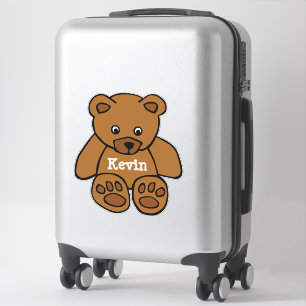Sticker ours de nounours brun - personnalisé