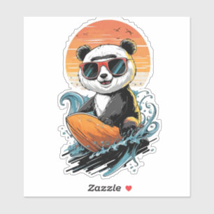 Sticker Ours de panda cool surf