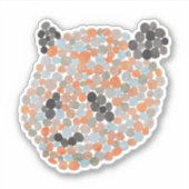 Sticker Ours de panda pointillé coloré (Devant)