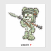 Sticker Ours de Peur - Bazooka (Feuille)
