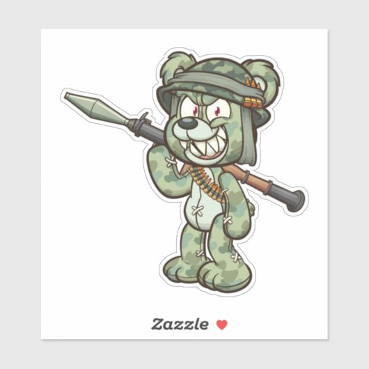 Sticker Ours de Peur - Bazooka (Feuille)