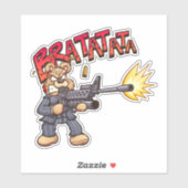 Sticker Ours de Peur - Gangster (Feuille)