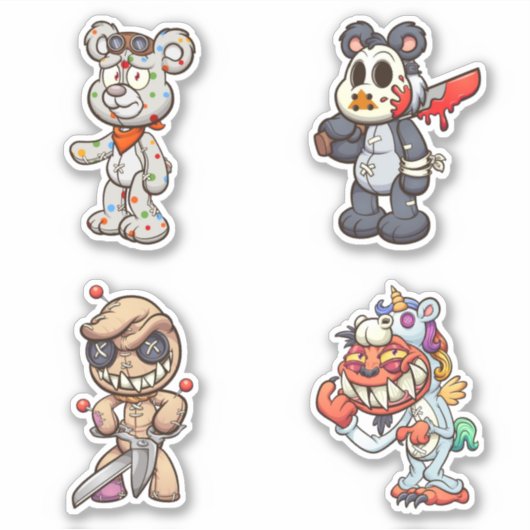 Sticker Ours de Peur - Horreur (Devant)