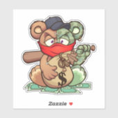 Sticker Ours de Peur - Voleur (Feuille)