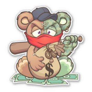 Sticker Ours de Peur - Voleur
