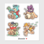 Sticker Ours de Peur - Voleurs (Feuille)