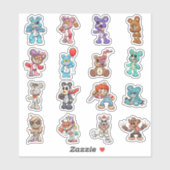 Sticker Ours de pitié - Horreur Zombie (Feuille)