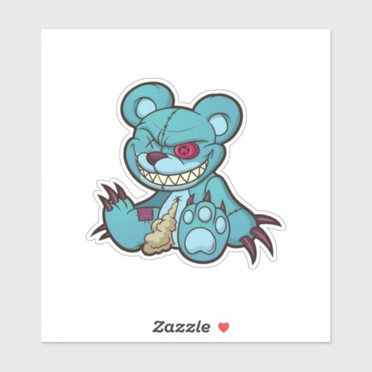 Sticker Ours de pitié - Zombie (Feuille)