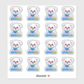 Sticker Ours de progrès de lecture Kawaii Bon travail ense (Feuille)