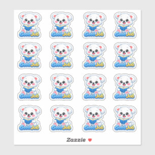 Sticker Ours de progrès de lecture Kawaii Bon travail ense