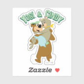 Sticker Ours de Yogi portant un ours de Cindy (Feuille)