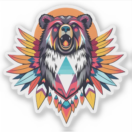 Sticker Ours décoré autochtone (Devant)