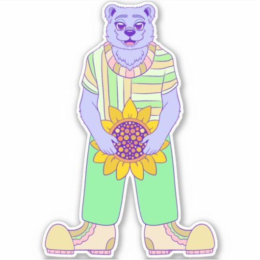 Sticker Ours d'été heureux (Devant)