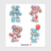 Sticker Ours effrayant - Zombies (Feuille)