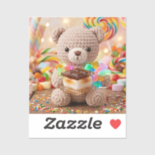 Sticker Ours en peluche au crochet avec Candy Land S'more 