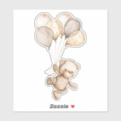 Sticker Ours en peluche Bébé Ours mou Animal (Feuille)