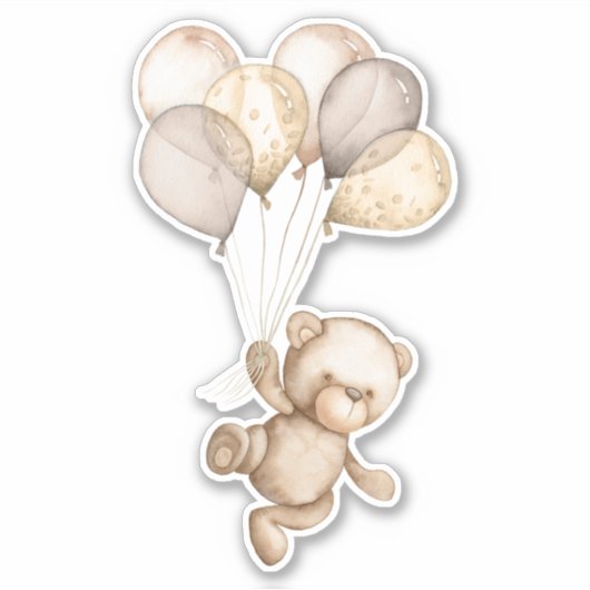 Sticker Ours en peluche Bébé Ours mou Animal (Devant)