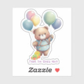 Sticker Ours en peluche mignon avec ballons Coupe Vinyl su (Feuille)