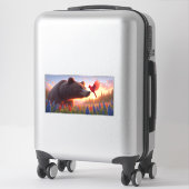 Sticker Ours et bouteille d'eau cardinale (Sur valise)