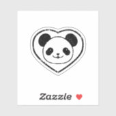 Sticker Ours Et Coeur De Panda En Caoutchouc (Feuille)