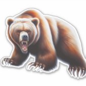Sticker Ours grizzli en colère (Devant)