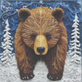 Sticker Ours grizzly (Devant)
