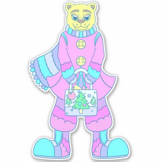 Sticker Ours heureux (Devant)