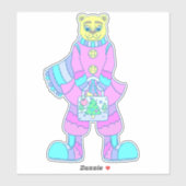Sticker Ours heureux (Feuille)