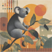 Sticker Ours Koala assis dans un arbre (Devant)
