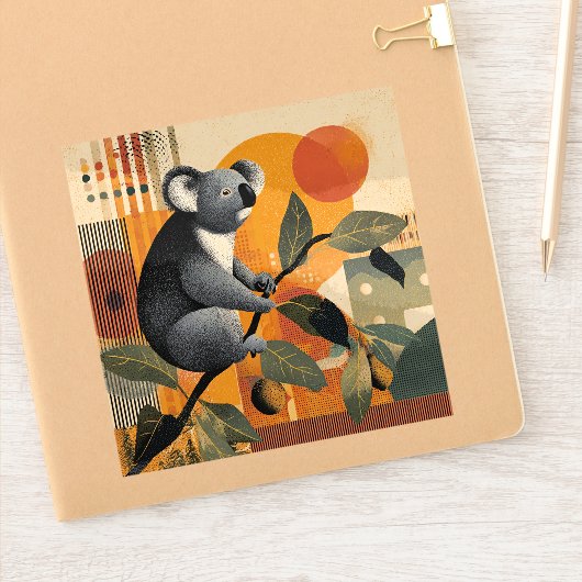 Sticker Ours Koala assis dans un arbre (Carnet)