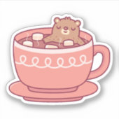 Sticker Ours Mélange Profitant D'Un Plaisir Dans Du cacao  (Devant)