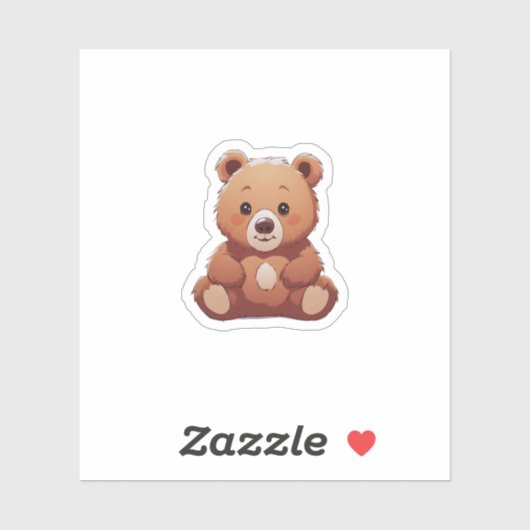 Sticker ours mignon (Feuille)