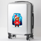 Sticker Ours Mignon En Pull De Noël (Sur valise)