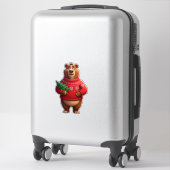 Sticker Ours mignon en pull de Noël (Sur valise)
