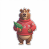 Sticker Ours mignon en pull de Noël (Devant)
